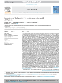 Interactome of the Hepatitis C Virus: Literature Mining with Andsystem