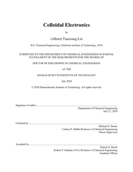 Colloidal Electronics