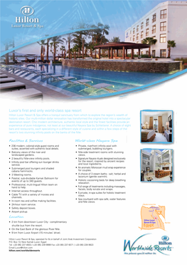 Facilities & Services World-Class Nayara Spa Location