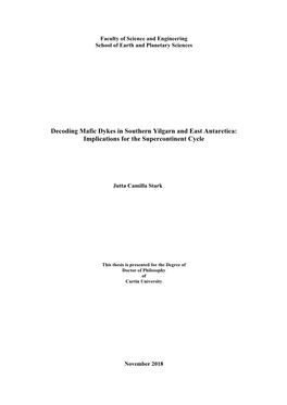 Decoding Mafic Dykes in Southern Yilgarn and East Antarctica: Implications for the Supercontinent Cycle