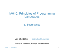 5. Subroutines