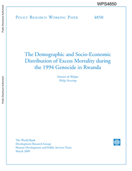 The Demographic and Socio-Economic Distribution of Excess Mortality During