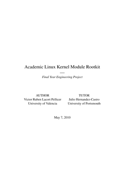 Academic Linux Kernel Module Rootkit — Final Year Engineering Project