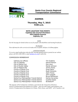 RTC Agenda May 7, 2015