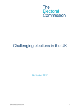 Challenging Elections in the UK