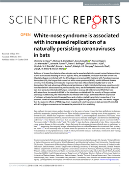 White-Nose Syndrome Is Associated with Increased Replication of A