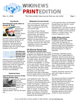 May 11, 2006 the Free-Content News Source That You Can Write! Page 1