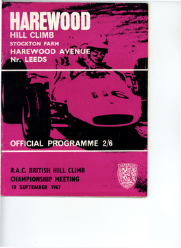 R.A.C. British Hill Climb Championship Meeting 10 September 1967 Player’S