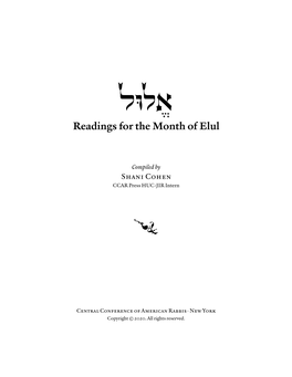 Readings for the Month of Elul