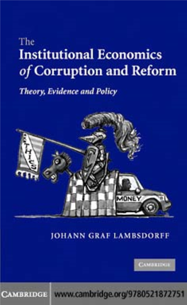 The Institutional Economics of Corruption and Reform: Theory