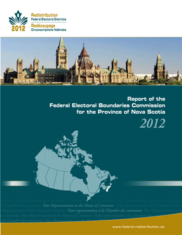 Report of the Federal Electoral Boundaries Commission for the Province of Nova Scotia 2012