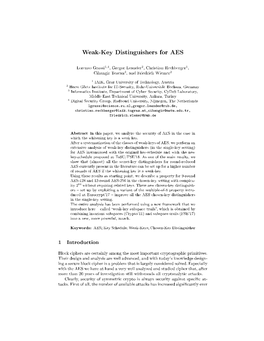 Weak-Key Distinguishers for AES