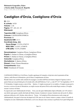 Castiglion D'orcia, Castiglione D'orcia