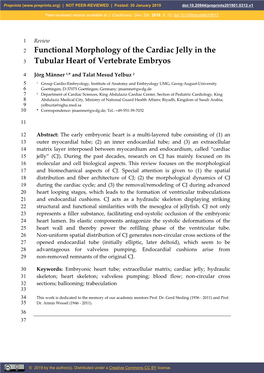 Functional Morphology of the Cardiac Jelly in the Tubular