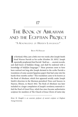 The Book of Abraham and the Egyptian Project