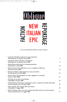 Faction Reportage New Italian Epic