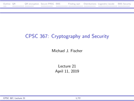 Lecture 21 April 11, 2019