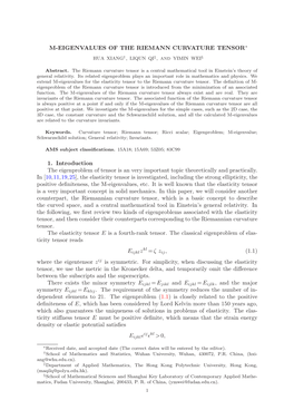 M-Eigenvalues of the Riemann Curvature Tensor∗