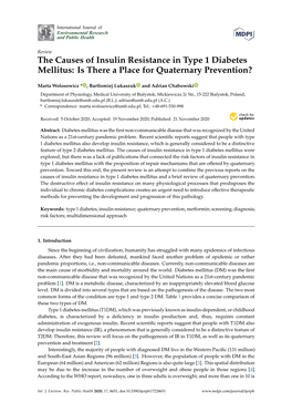 The Causes of Insulin Resistance in Type 1 Diabetes Mellitus: Is There a Place for Quaternary Prevention?