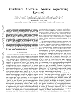 Constrained Differential Dynamic Programming Revisited