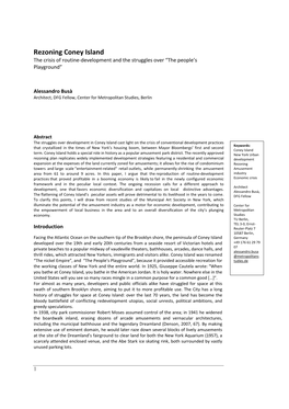 Rezoning Coney Island the Crisis of Routine‐Development and the Struggles Over “The People’S Playground”
