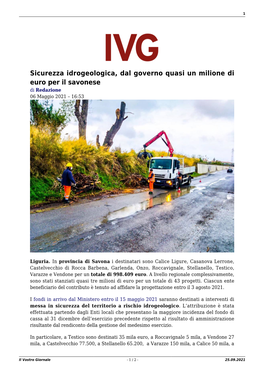 Il Vostro Giornale - 1 / 2 - 25.09.2021 2