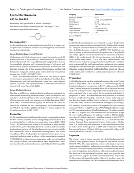 Report on Carcinogens, Fourteenth Edition for Table of Contents, See Home Page