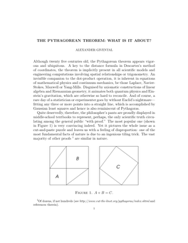 The Pythagorean Theorem: What Is It About?