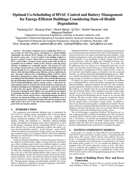 Optimal Co-Scheduling of HVAC Control and Battery Management for Energy-Efﬁcient Buildings Considering State-Of-Health Degradation