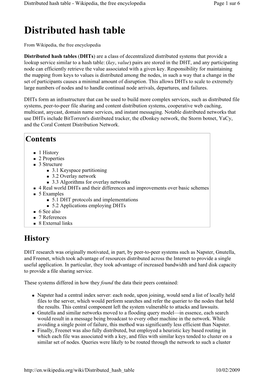 Distributed Hash Table - Wikipedia, the Free Encyclopedia Page 1 Sur 6