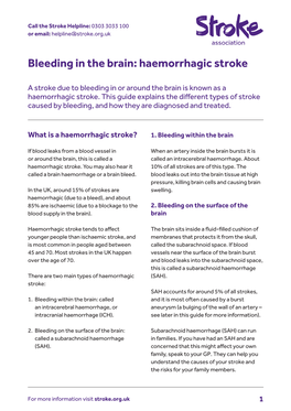 Bleeding in the Brain: Haemorrhagic Stroke