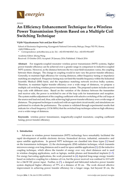 An Efficiency Enhancement Technique for a Wireless Power