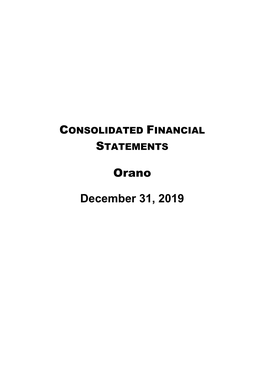 CONSOLIDATED FINANCIAL STATEMENTS Orano December 31