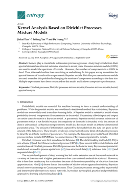Kernel Analysis Based on Dirichlet Processes Mixture Models