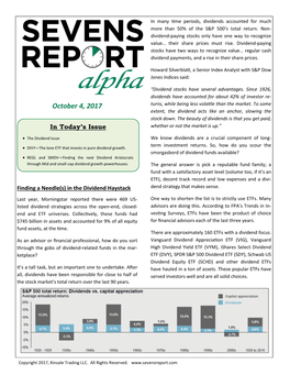 October 4, 2017 Extent, the Dividend Acts Like an Anchor, Slowing the Stock Down