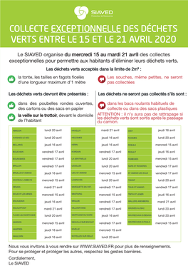 Collecte Exceptionnelle Des Déchets Verts Entre Le 15 Et Le 21 Avril 2020