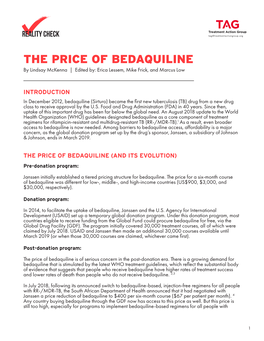 THE PRICE of BEDAQUILINE by Lindsay Mckenna | Edited By: Erica Lessem, Mike Frick, and Marcus Low