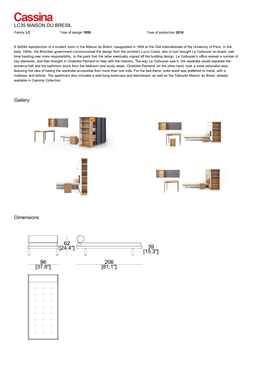 LC35 MAISON DU BRESIL Family LC Year of Design 1959 Year of Production 2018