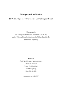 Hollywood in Hell –