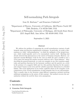 31 Aug 2021 Self-Normalizing Path Integrals
