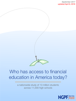 Who Has Access to Financial Education in America Today?