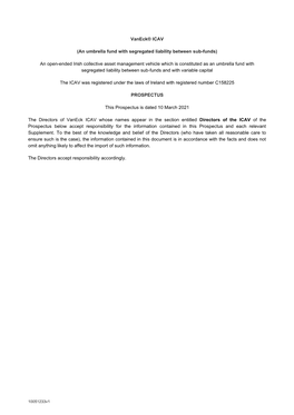 Vaneck® ICAV (An Umbrella Fund with Segregated Liability Between Sub-Funds) an Open-Ended Irish Collective Asset Management