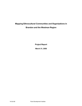 Mapping Ethnocultural Communities and Organizations in Brandon And