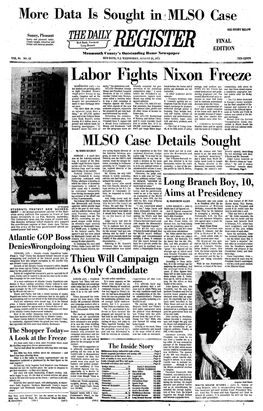 Labor Fights Nixon Freeze WASHINGTON (AP) - La- Equity," the Spokesman Said