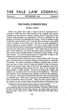 The Parol Evidence Rule