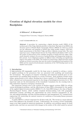 Creation of Digital Elevation Models for River Floodplains