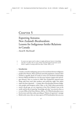 Exporting Aotearoa New Zealand's Biculturalism: Lessons for Indigenous-Settler Relations in Canada