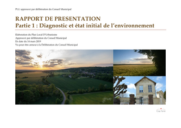 RAPPORT DE PRESENTATION Partie 1 : Diagnostic Et État Initial De L’Environnement