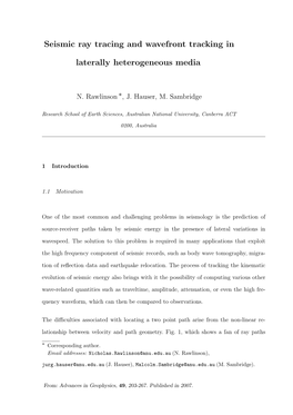 Seismic Ray Tracing and Wavefront Tracking in Laterally Heterogeneous Media