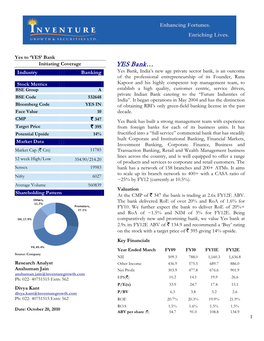 Initiating Coverage YES Bank…